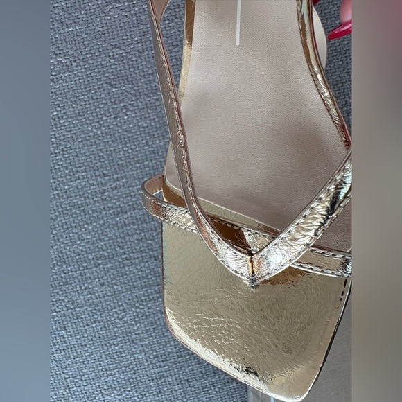 Dolce Vita Brevel Heeled Sandals – Gold Leather8.5 – Brand New in Box - Picture 8 of 13
